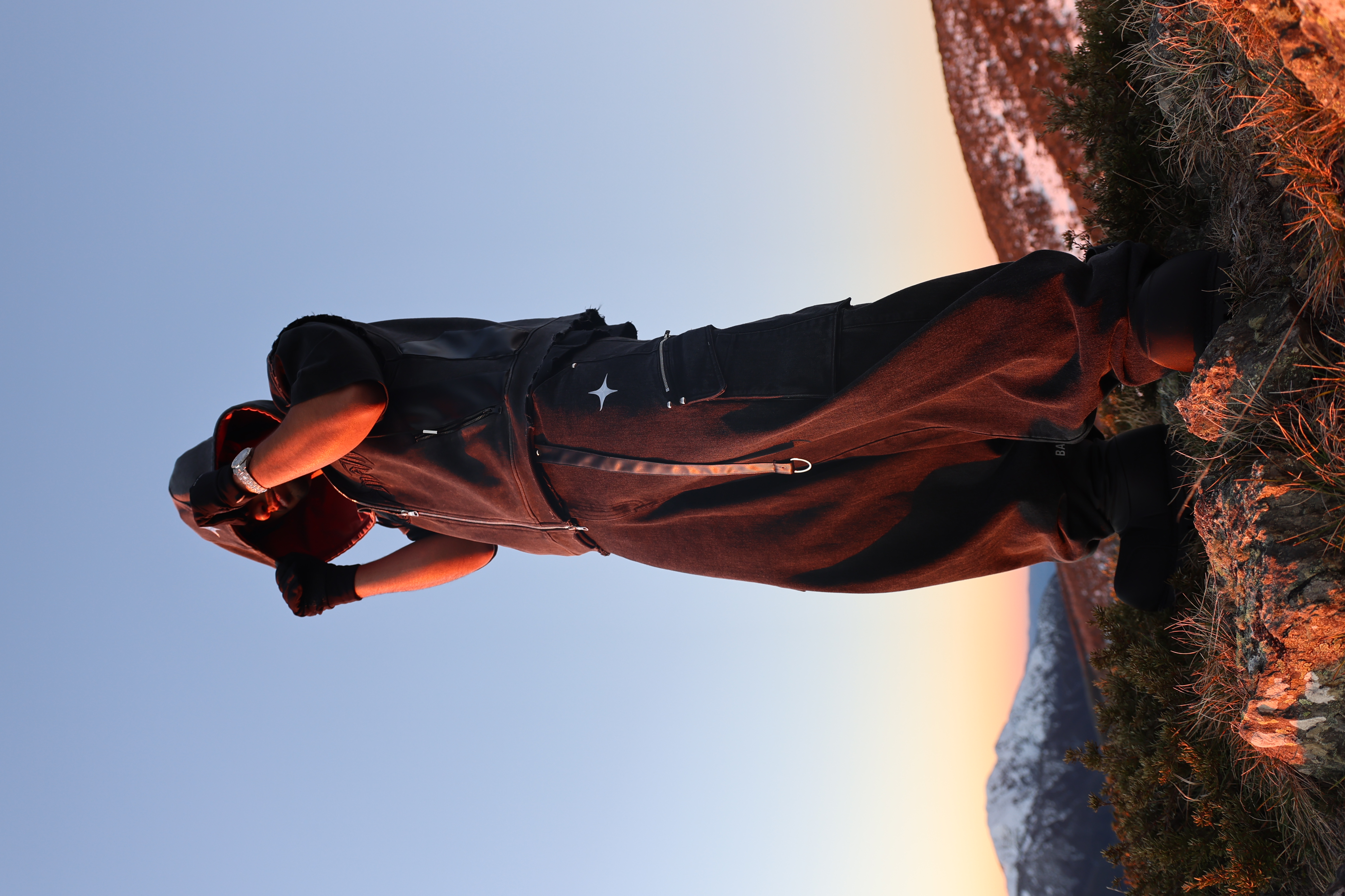 Ben Jones wearing Stage Armour at sunset, look 001
